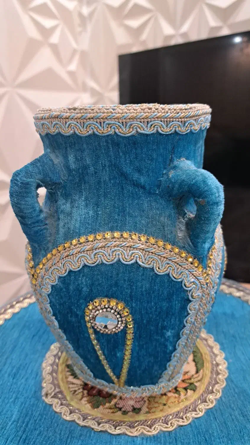 میزخاطره با سرویس سفالی روکش مخمل|صنایع دستی و سایر لوازم تزئینی|ابهر, |دیوار