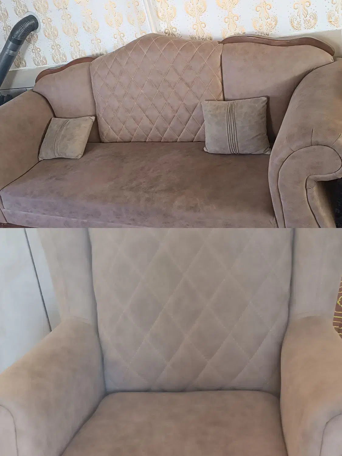 مبلمان ۸نفره سالم و تمیز همراه با سه عدد میزعسلی|مبلمان خانگی و میز عسلی|زیرکوه, |دیوار