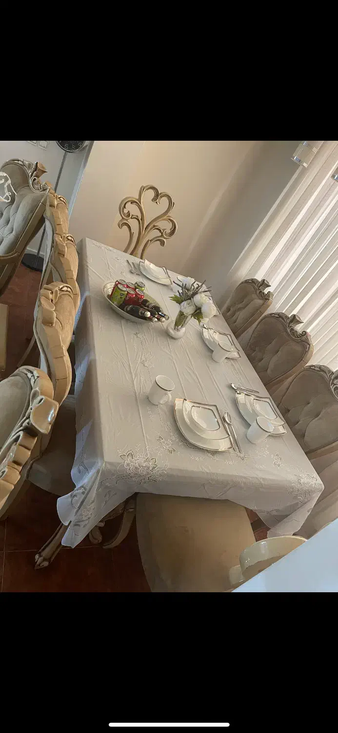 مبل ۷ نفره به همراه ناهار خوری چوب راش در حد نو|مبلمان خانگی و میز عسلی|آمل, |دیوار