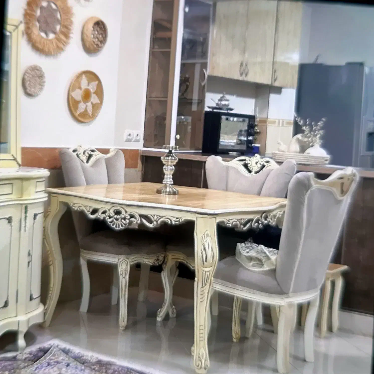 میز غذاخوری ۴ نفره چوب راش مناسب جهیزیه|میز و صندلی غذاخوری|ساری, |دیوار