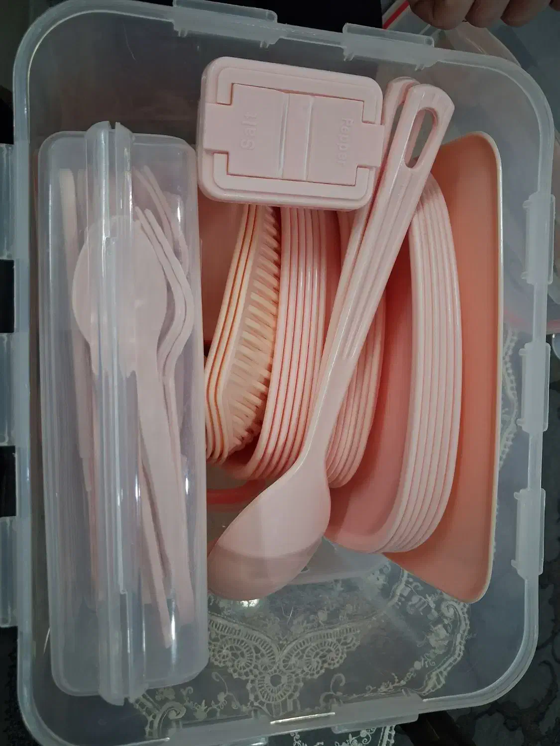 سرویس ظروف مسافرتی وسرویس کفگیر ملاقه|ظروف نگهدارنده، پلاستیکی، یکبارمصرف|خرمآباد, |دیوار