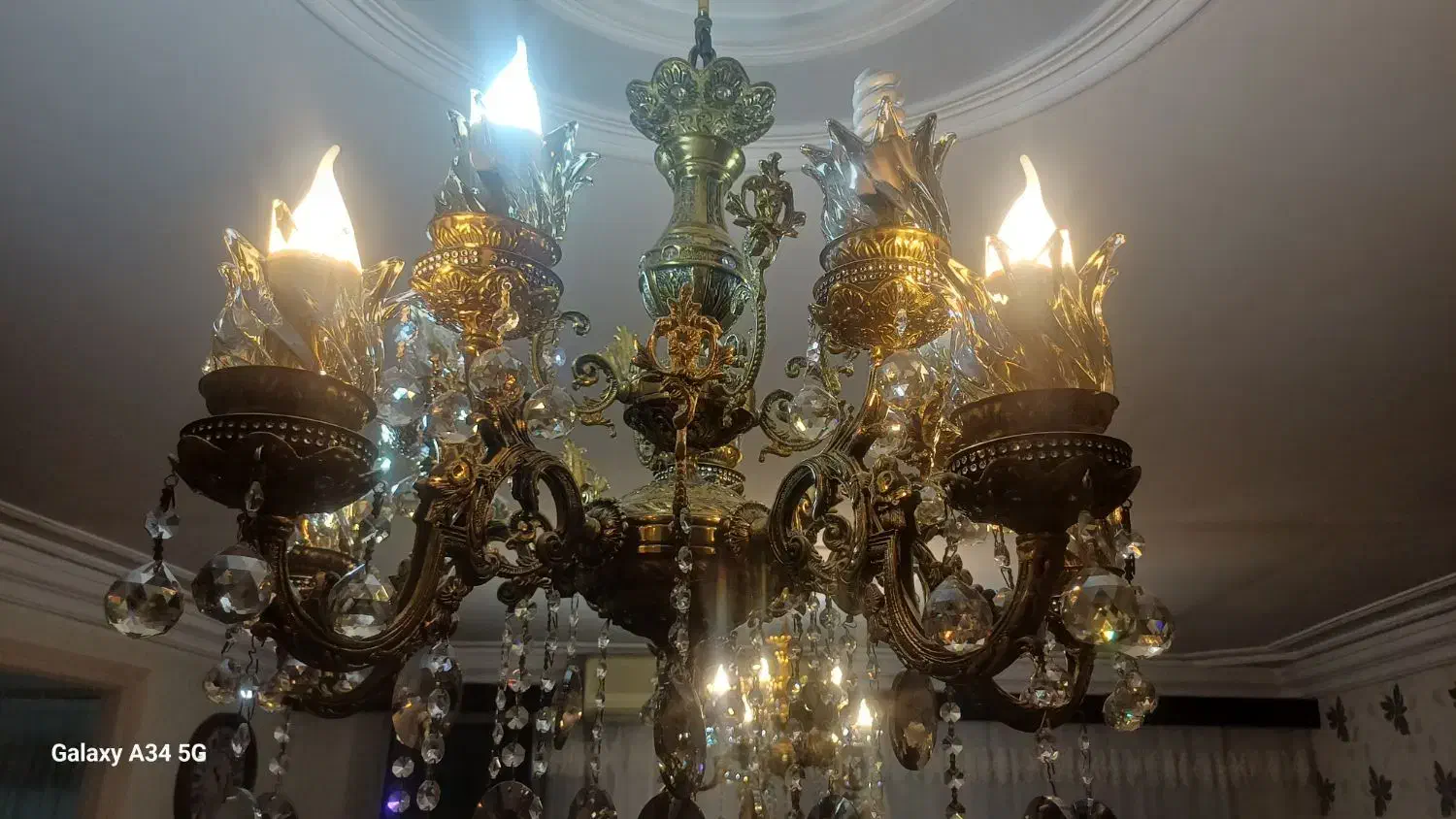 لوستر برنز ۱۰ شاخه دو عدد|لوستر و چراغ آویز|خوی, |دیوار