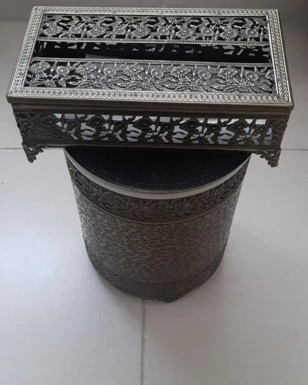 ست جادستمال و سطل فلزی لاکچری|صنایع دستی و سایر لوازم تزئینی|علی‌آباد کتول, |دیوار