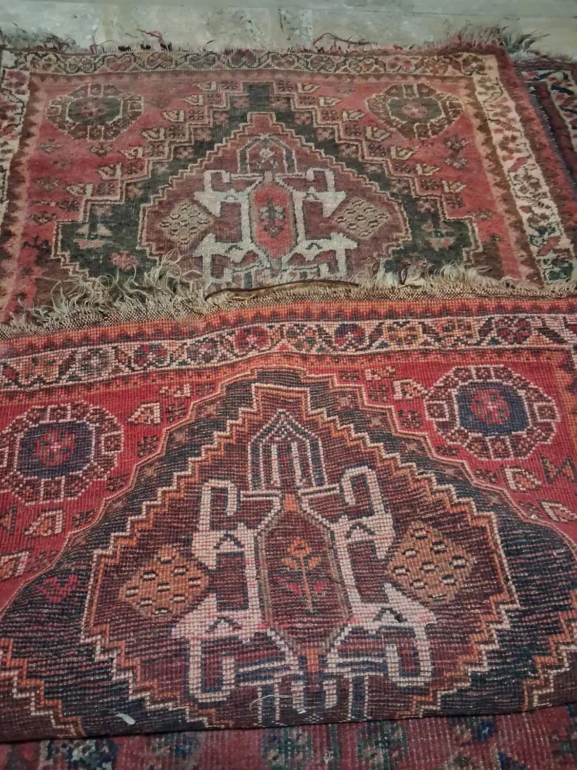 قالیچه دست باف قدیمی|فرش|شیراز, قلعه نو|دیوار