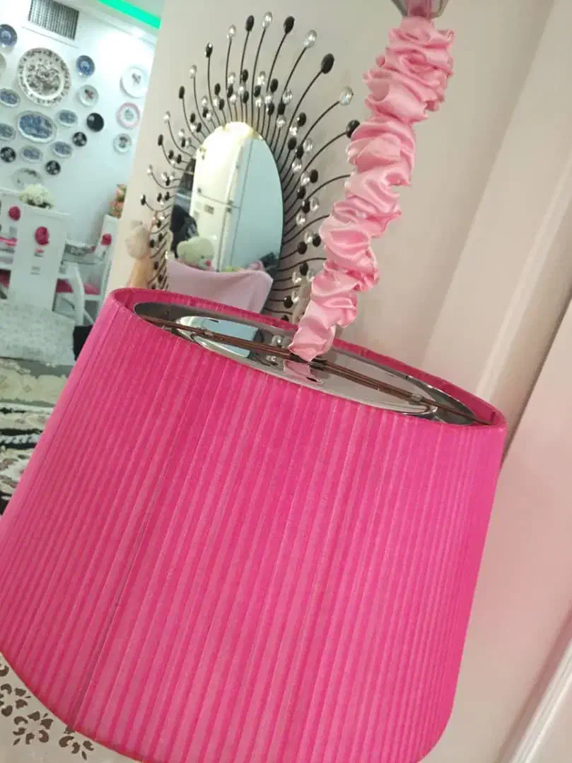 لوستر کریستالی صورتی|لوستر و چراغ آویز|تهران, سلسبیل شمالی|دیوار