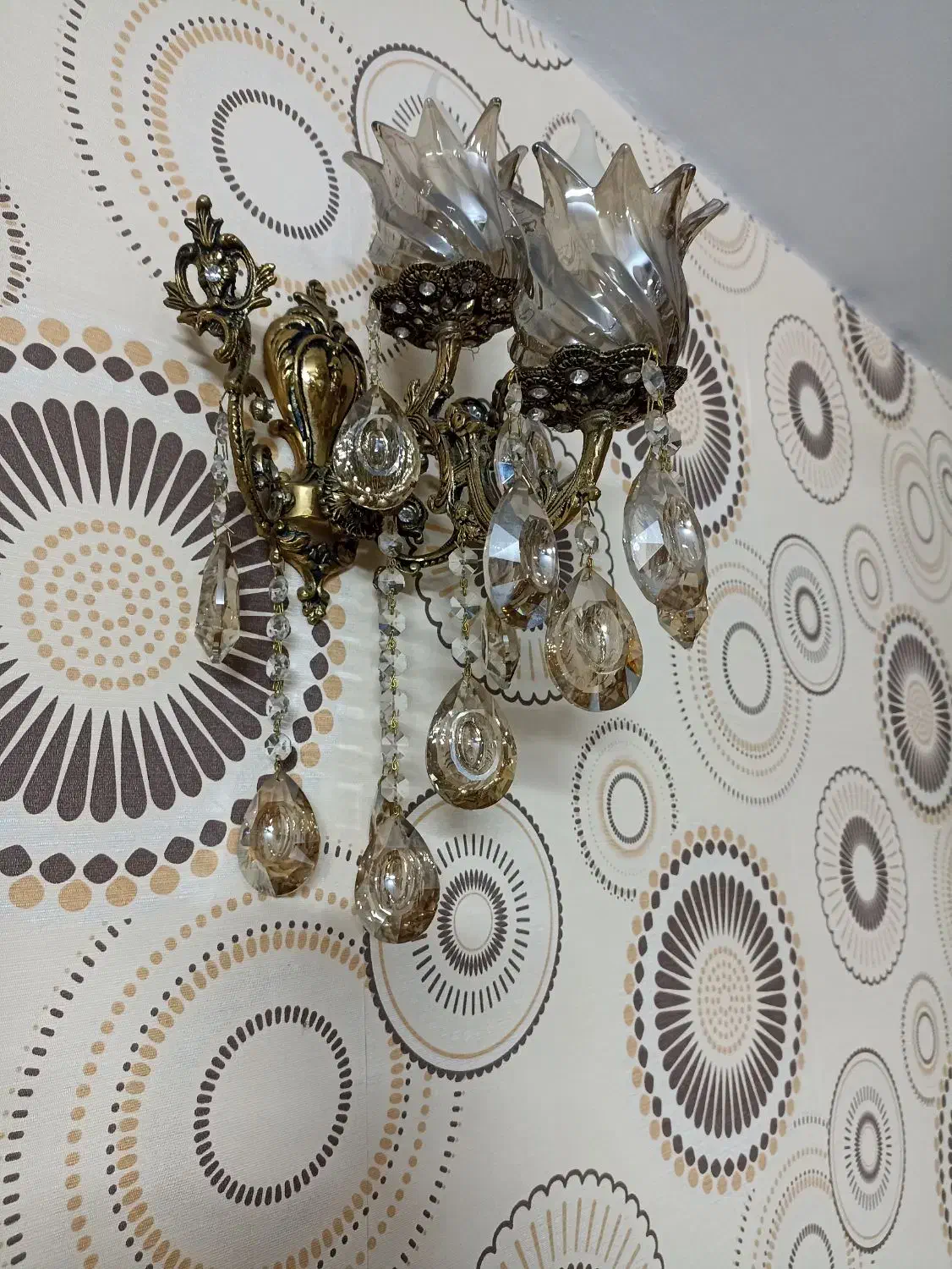 لوستر برنجی ۵شاخه ۲تایی|لوستر و چراغ آویز|تهران, زرکش|دیوار