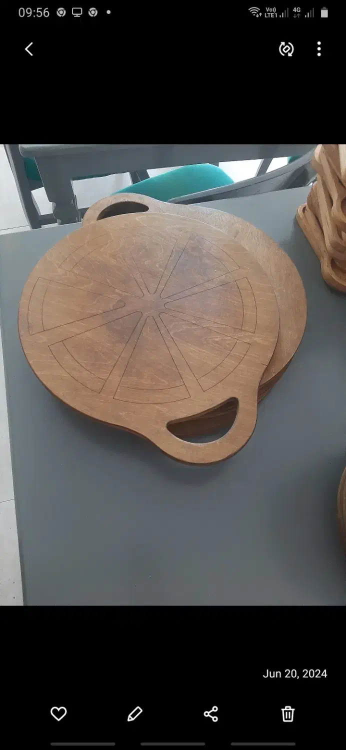 ظرف چوبی زیر پیتزا،باکس موتور|ظروف سرو و پذیرایی|مشگین شهر, |دیوار