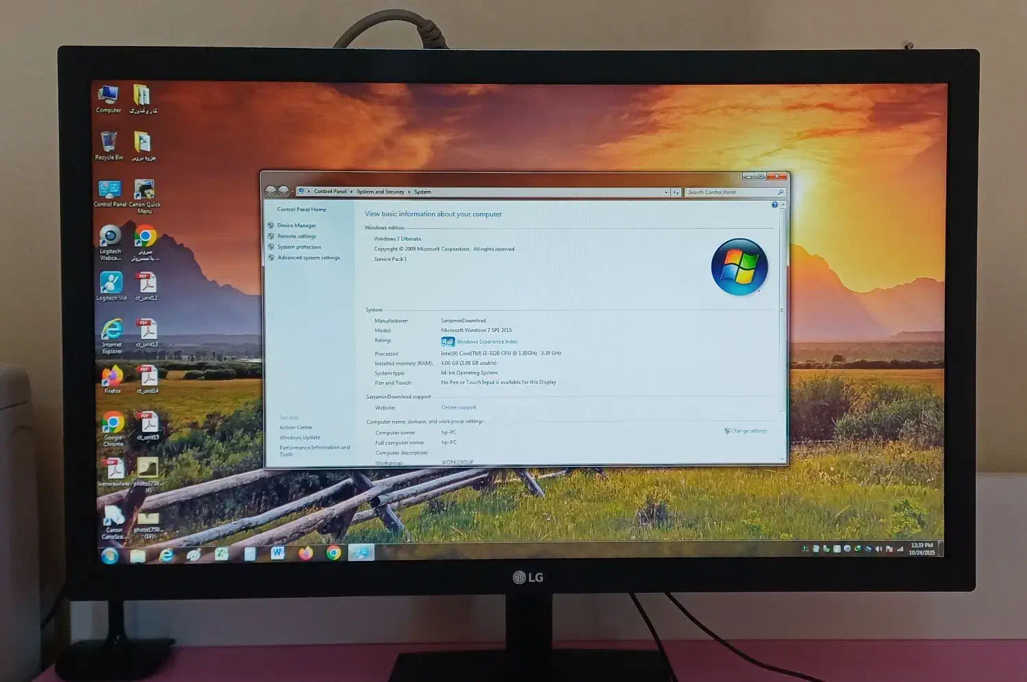 کامپیوتر hp corei3 با مانیتور الجی ۲۲|رایانه رومیزی|اصفهان, سپاهانشهر|دیوار