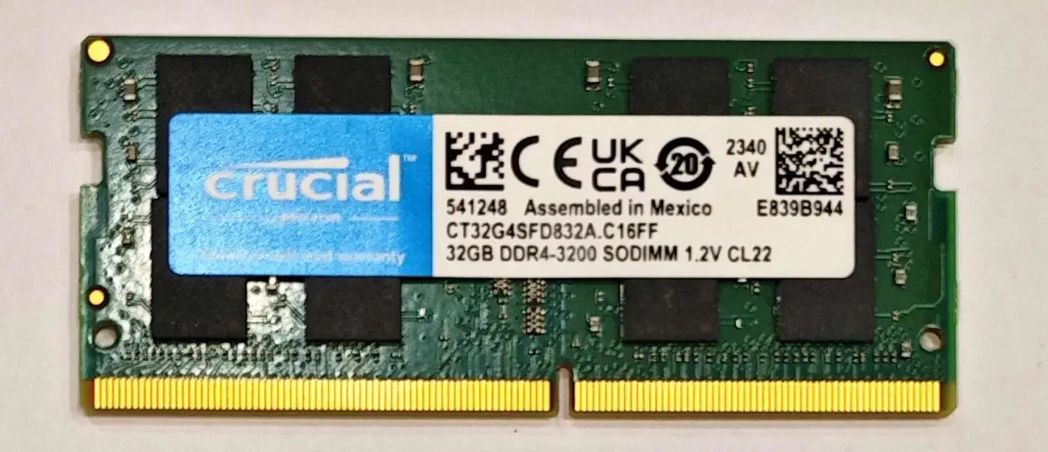 رم لپ تاپ کروشیال DDR4 ظرفیت 32 گیگ فرکانس 3200|قطعات و لوازم جانبی رایانه|بهبهان, |دیوار