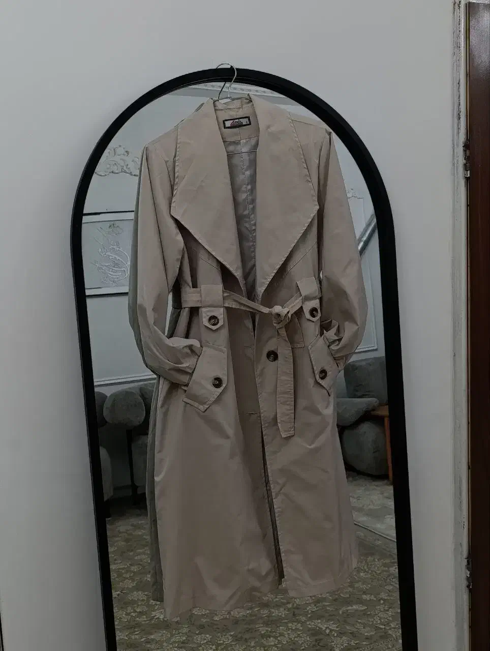 ترنچ کت بارونی کرمی آستر دار ضخیم|لباس|نسیمشهر, |دیوار