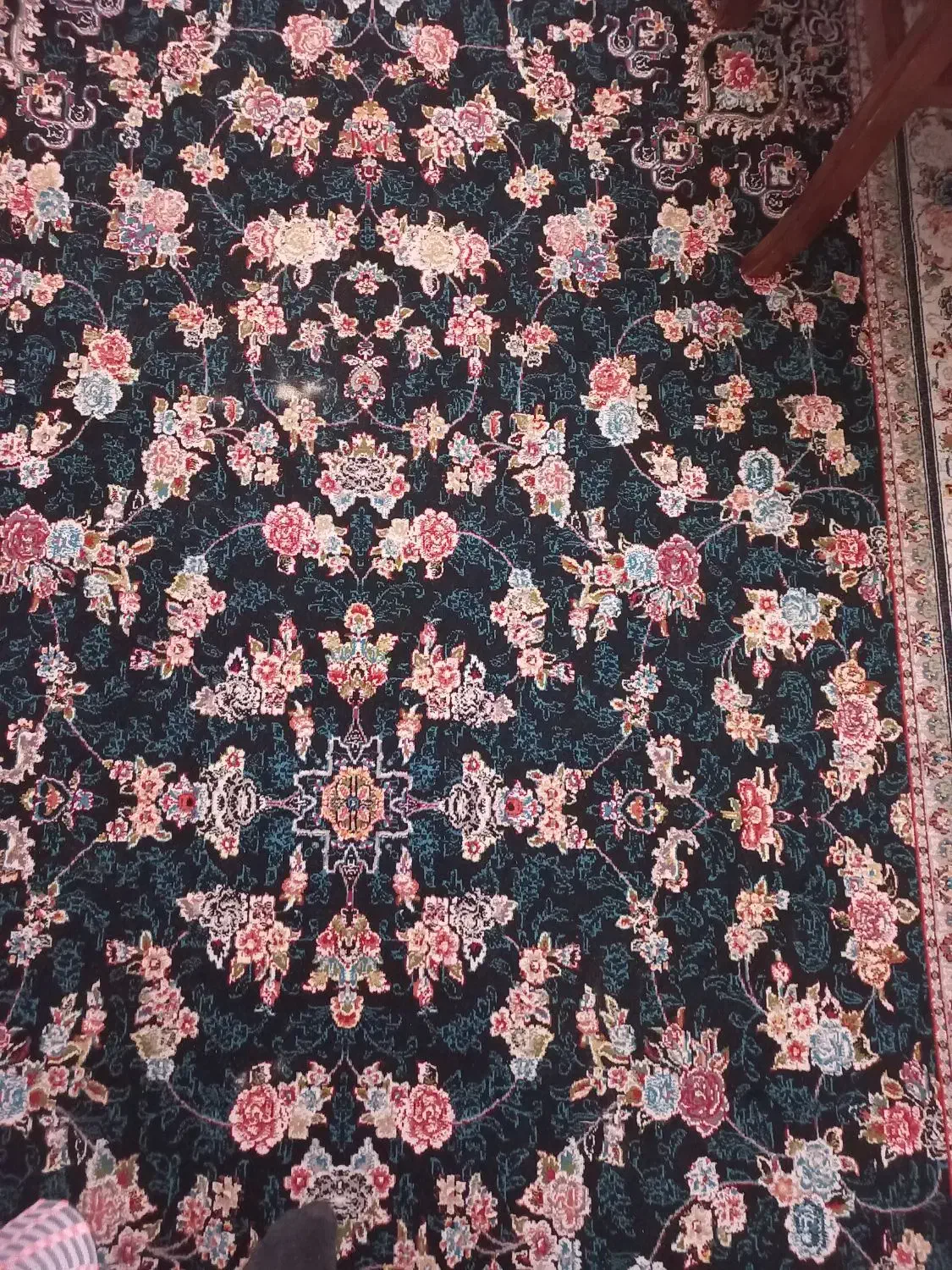 فرش ۶ متری دوتا جفت و یک تک رنگ و کناره ۳ متری|فرش|آران و بیدگل, |دیوار