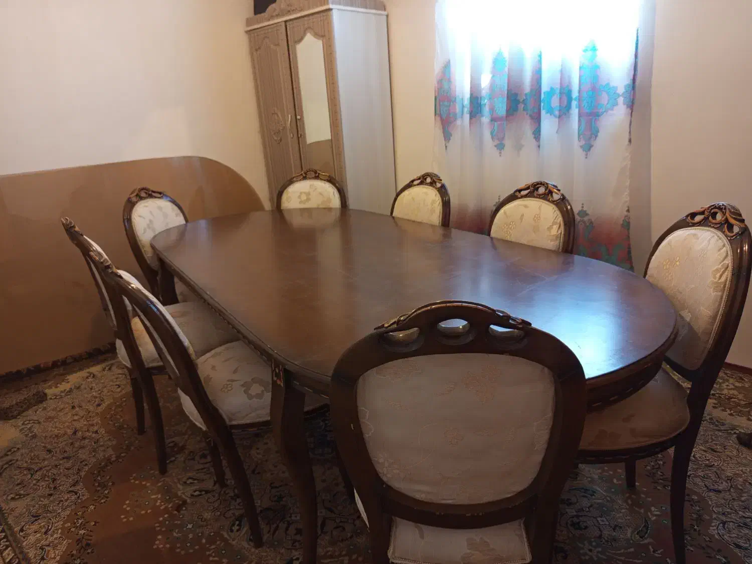 میز نهار خوری ۸ نفره|میز و صندلی غذاخوری|نهبندان, |دیوار