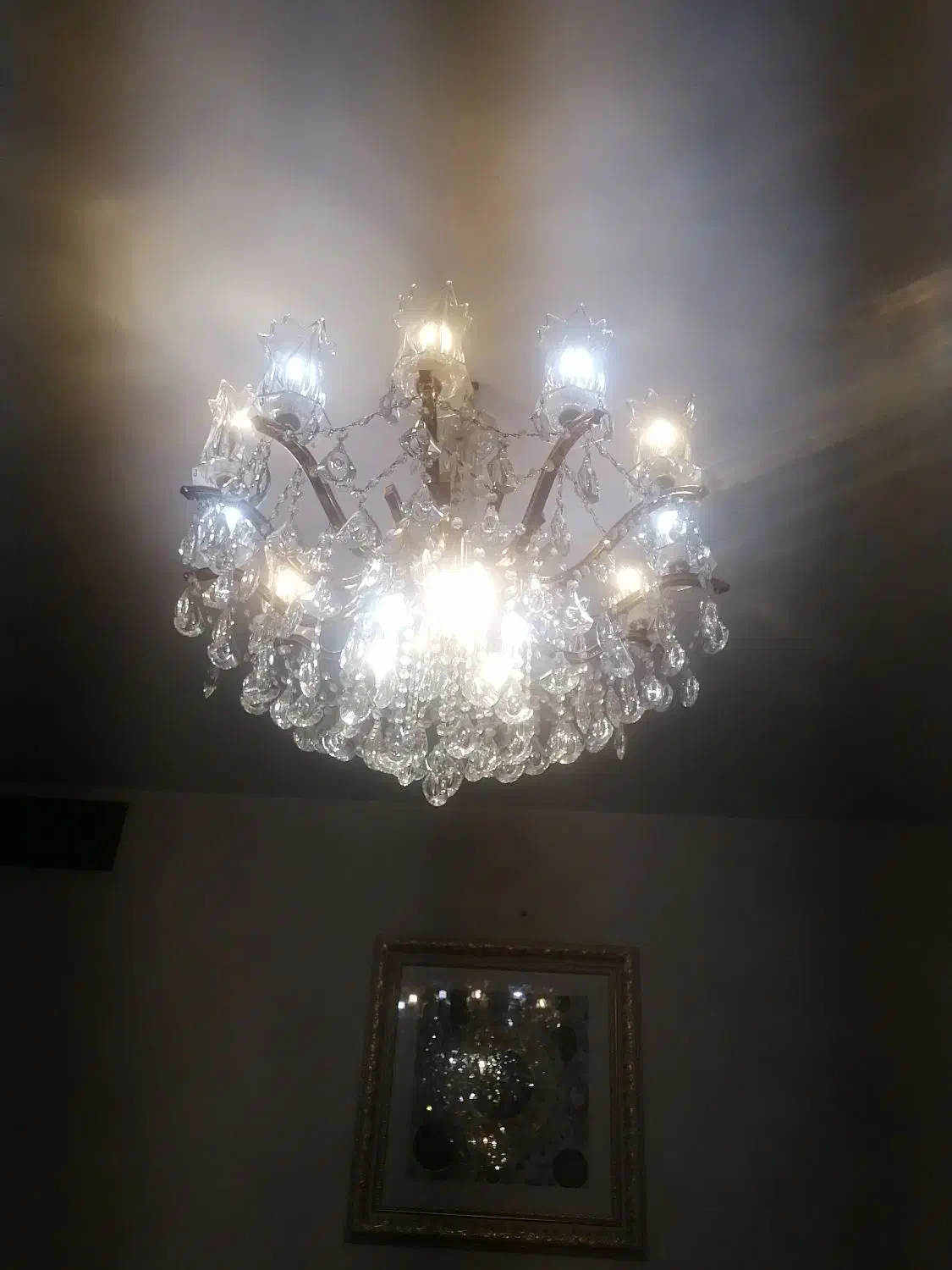 لوستر زمینی و سقفی برنز با روکش آب طلا|لوستر و چراغ آویز|تهران, هروی|دیوار