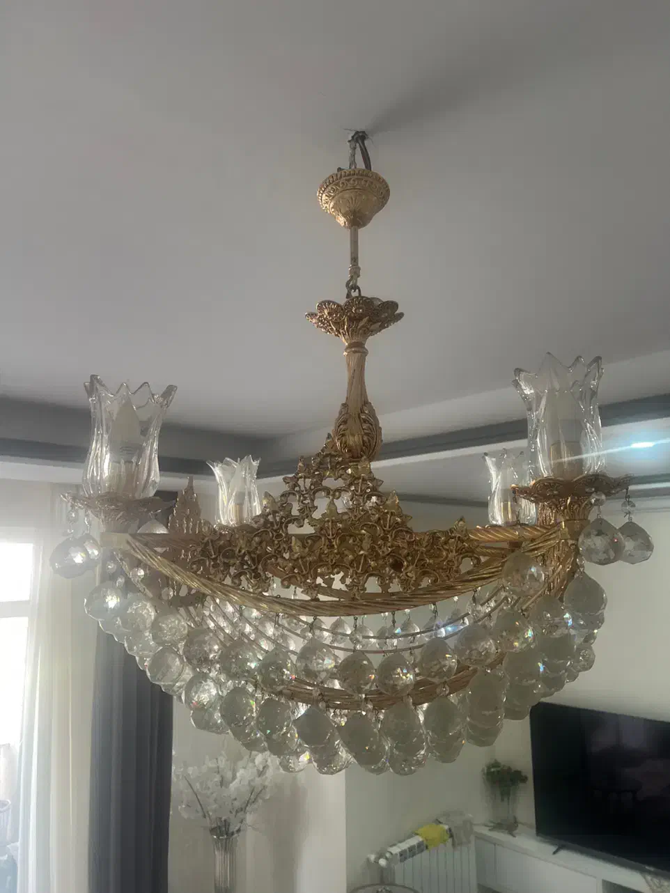 لوستر آویز تمام برنج|لوستر و چراغ آویز|تهران, وردآورد|دیوار