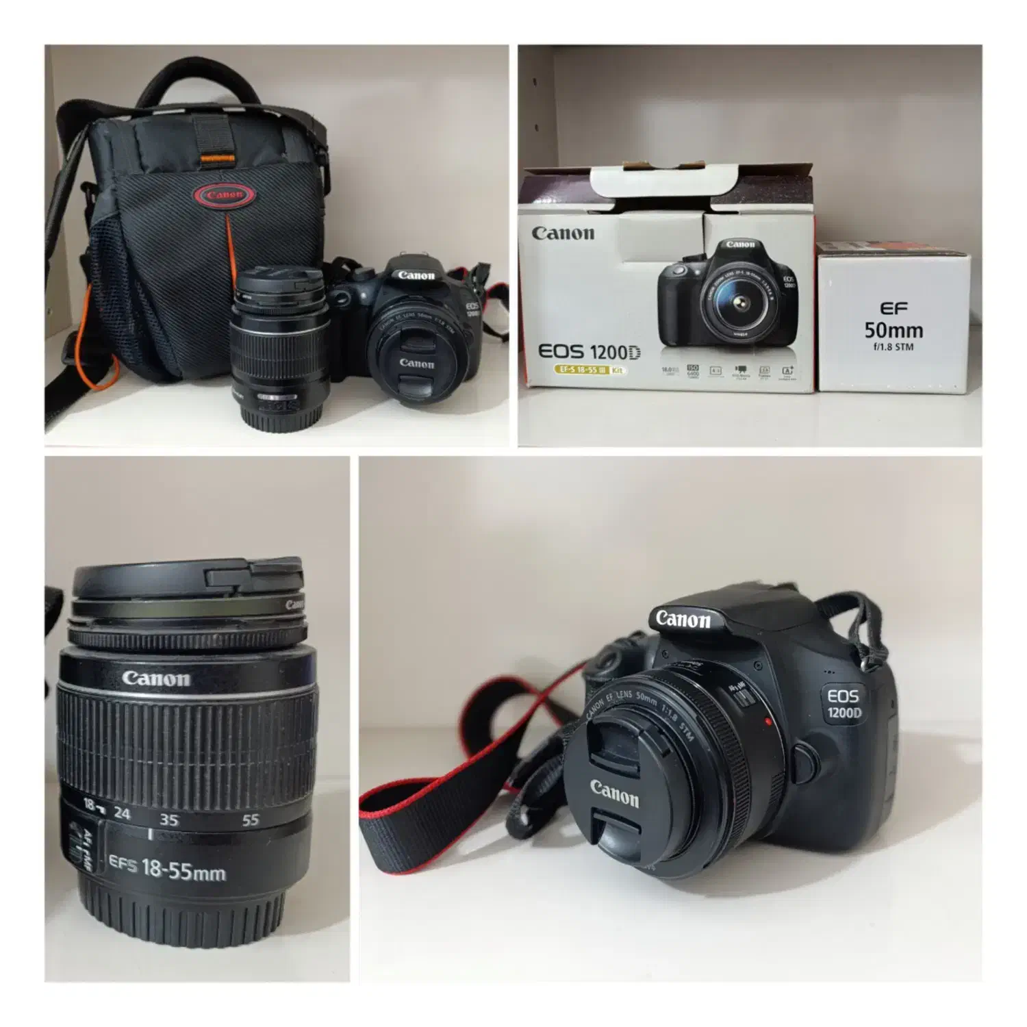 دوربین کنون 1200D با لنز فیکس و لنز نرمال|دوربین عکاسی و فیلم‌برداری|قم, دورشهر|دیوار