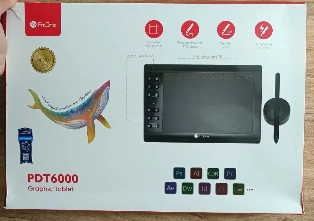 تبلت گرافیکی پرووان به همراه قلم نوری|قطعات و لوازم جانبی رایانه|اصفهان, خوراسگان|دیوار