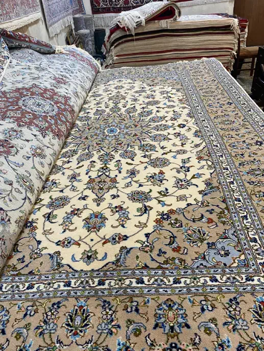 جفت شیش متری پشم کاشان کرم اکبند|فرش|تهران, مدائن|دیوار