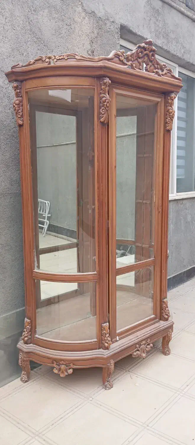 گنجه سلطنتی تمام چوب اصلی|بوفه، ویترین، کنسول|ملک‌آباد, |دیوار