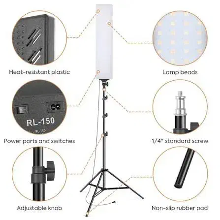 رینگ لایت سافت لایت 80 وات بهمراه پایه ۲متری|دوربین عکاسی و فیلمبرداری|رشت, کوی طالقانی|دیوار