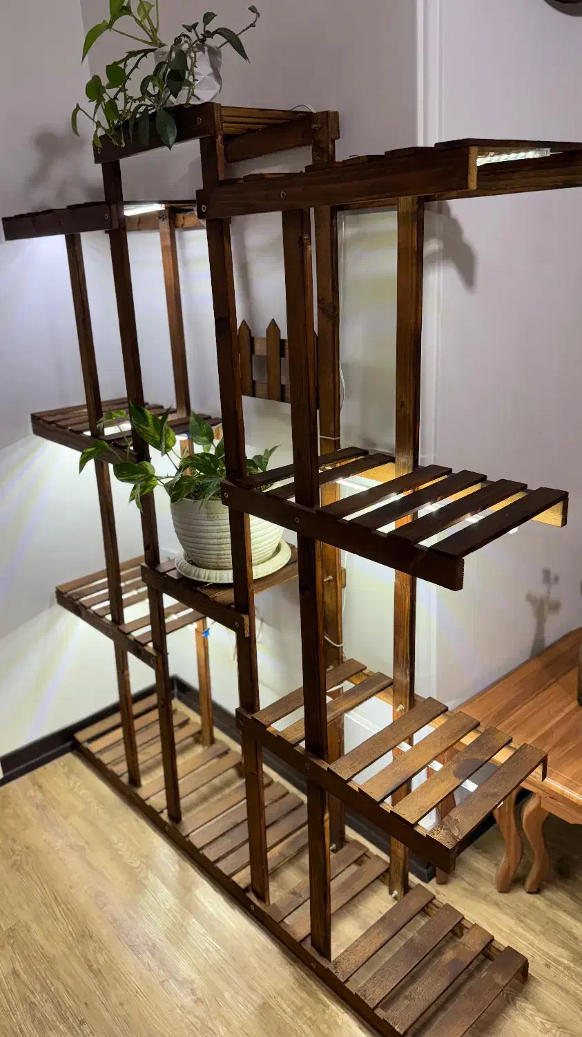 استند گل چوبی|کتابخانه، شلف، قفسههای دیواری|فرح آباد, |دیوار