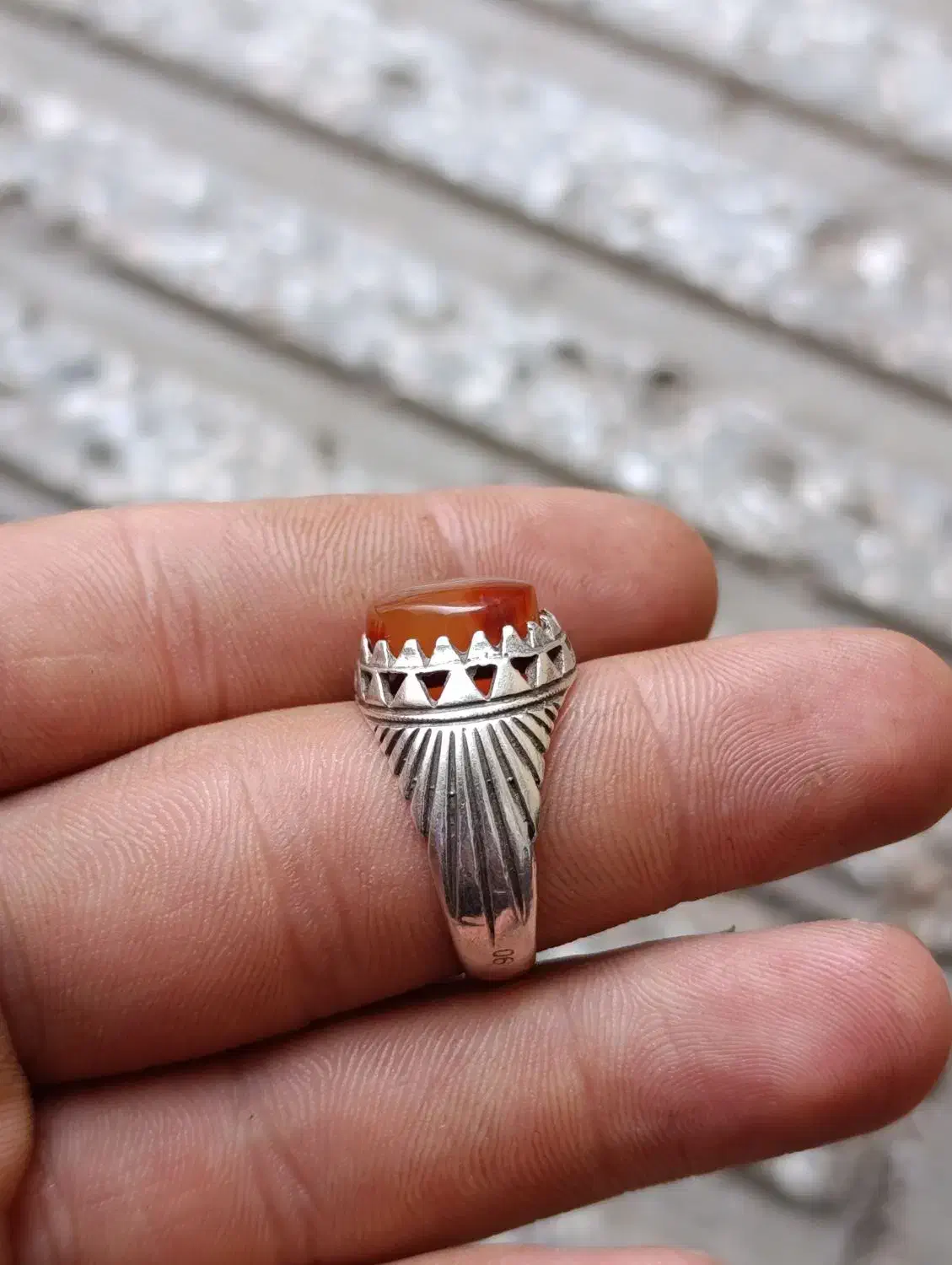 انگشتر عقیق یمنی پرتغالی دستساز|جواهرات|سیرجان, |دیوار