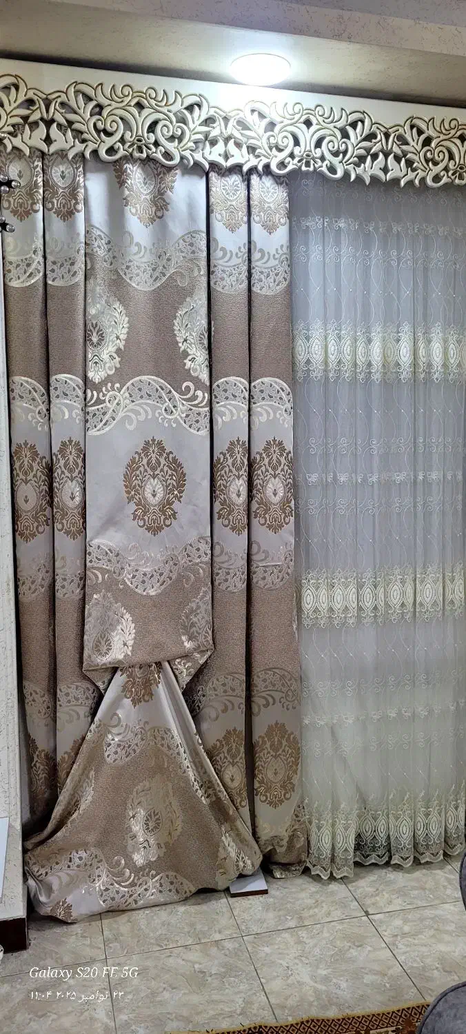 پرده پذیرایی ۲ونیم متری|پرده، رانر، رومیزی|رشت, نخودچر|دیوار