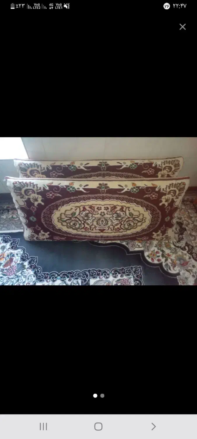 یک جفت پشتی ویک عددفرش|فرش|تربت جام, جامرود|دیوار