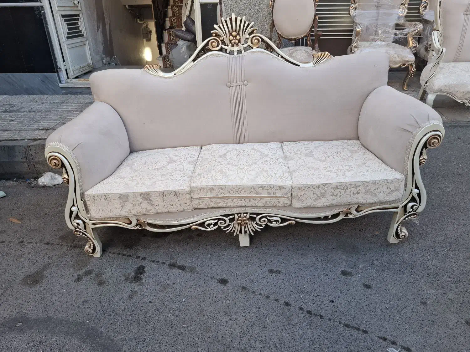 مبل‌سلطنتی‌۷نفره‌تمام‌چوب‌راش(مبلمان‌مرادی)|مبلمان خانگی و میز عسلی|تبریز, |دیوار