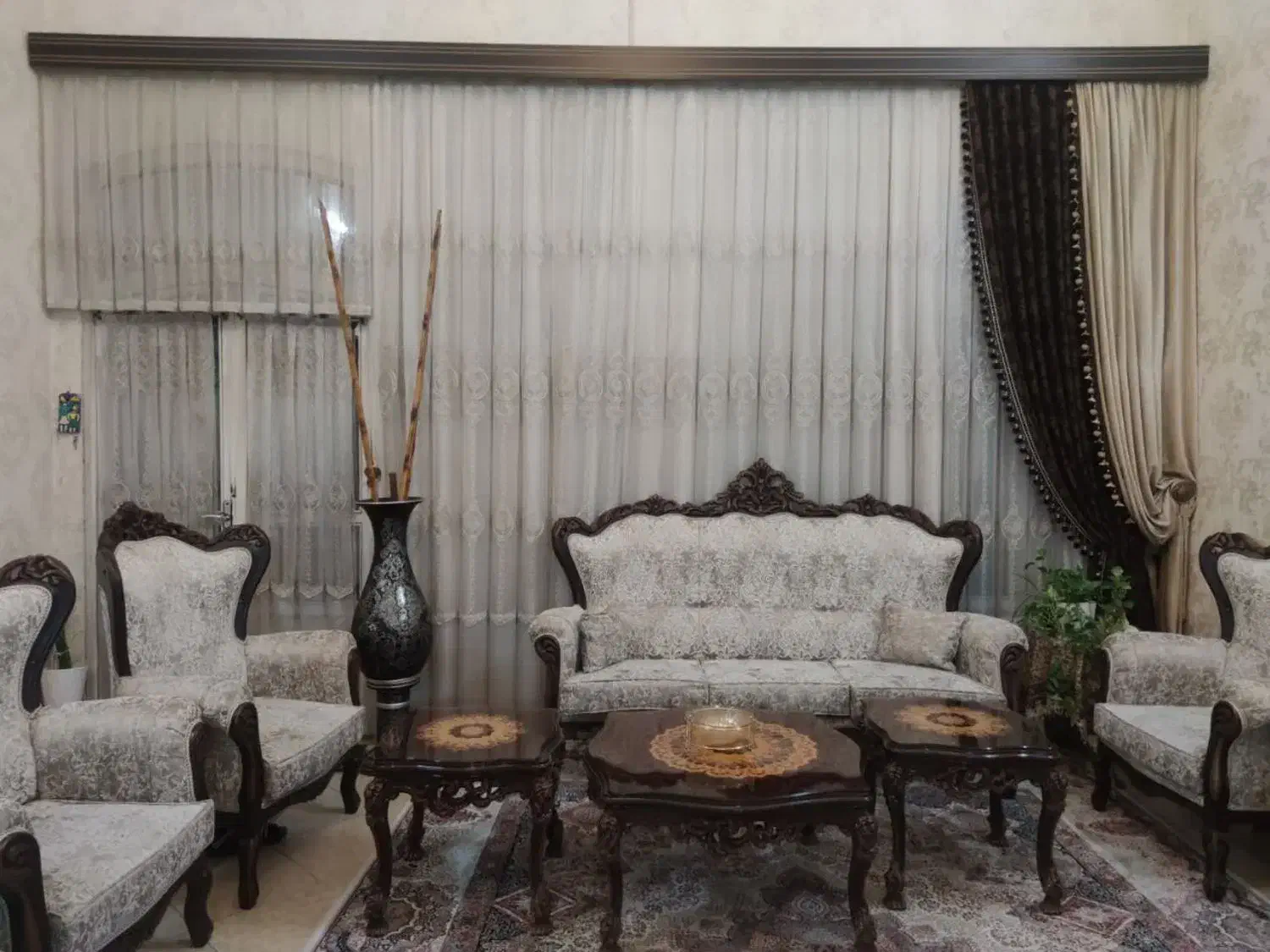 پرده ی حریر ترک|پرده، رانر، رومیزی|قم, شهرک قدس|دیوار