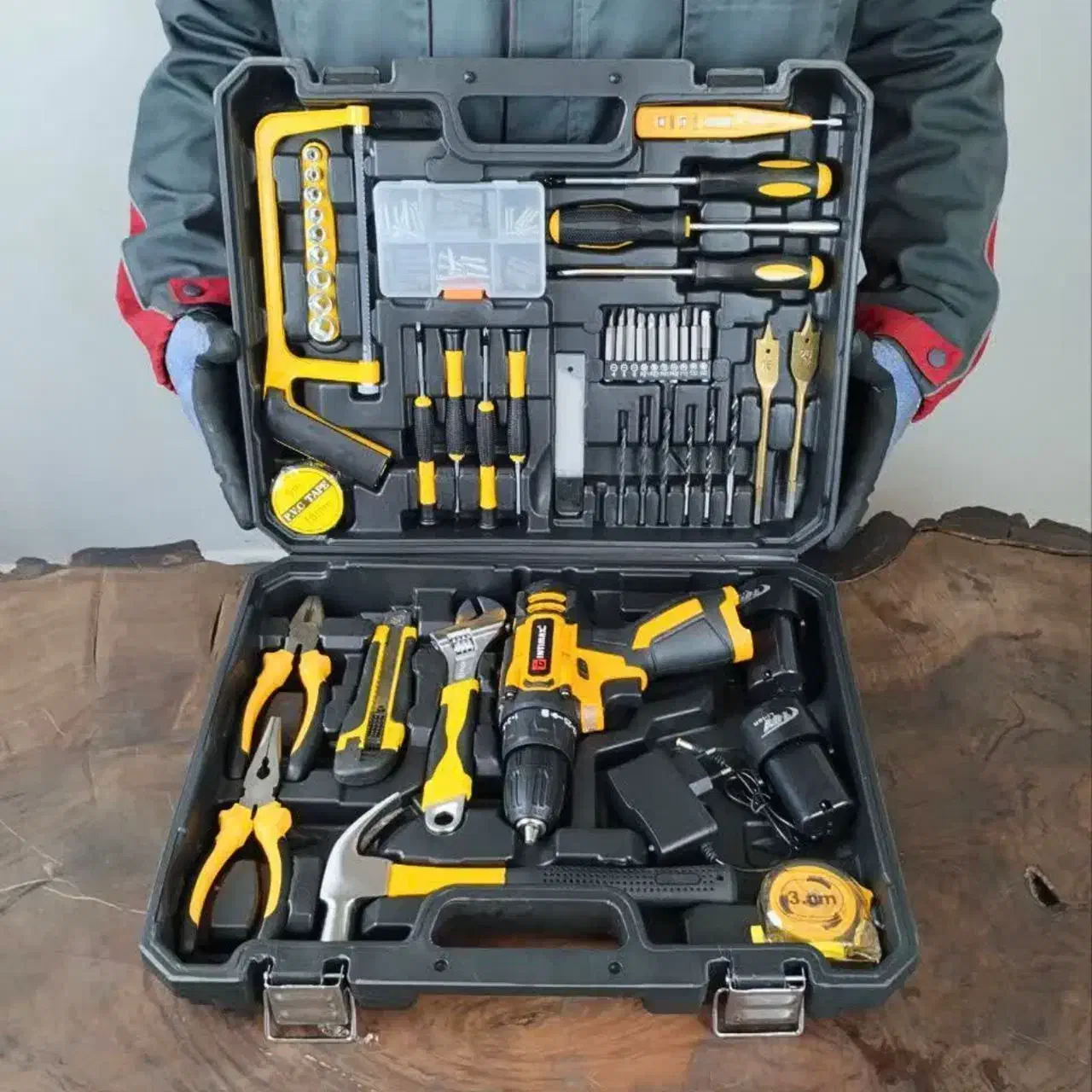 کیت 100پارچه دریل شارژی با جعبه ابزار کامل|ابزارآلات|اصفهان, کشاورزی|دیوار