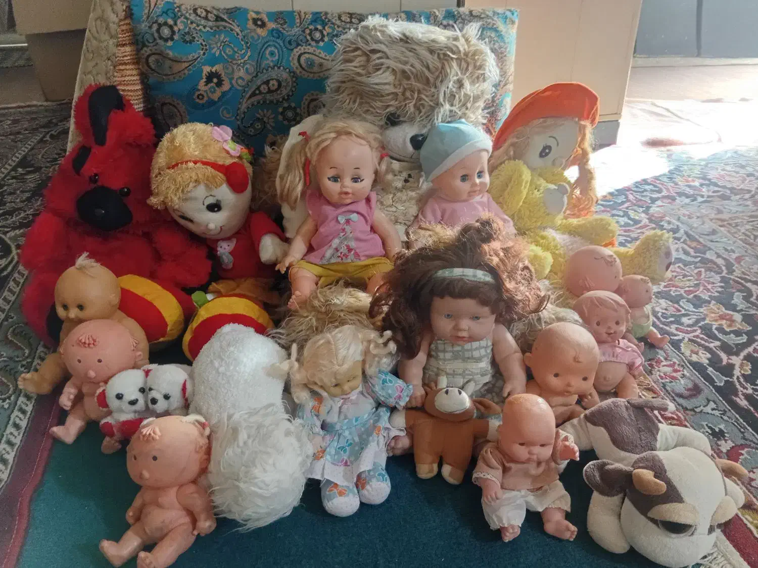 تعداد زیادی انواع عروسک|اسباب‌بازی بچه|ساری, |دیوار