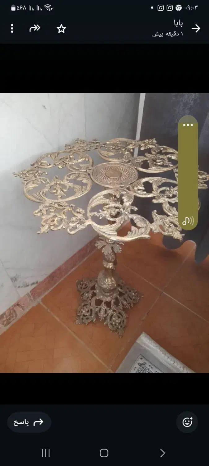 میز برنز اصل اصل تمام برنز|ظروف سرو و پذیرایی|کرمانشاه, |دیوار