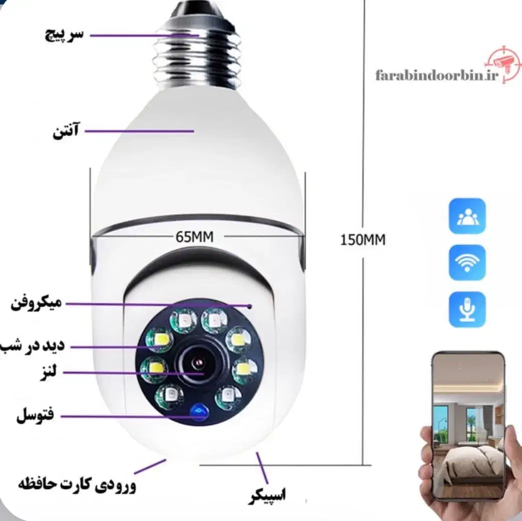 دوربین مداربسته پانوراما مدل V380/پرداخت در محل|دوربین مداربسته|قم, بلوار امین و ساحلی|دیوار