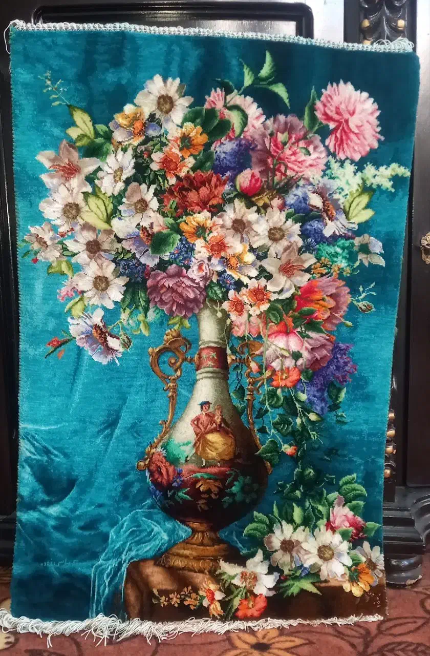 تابلوفرش گل عروس|تابلو فرش|همدان, |دیوار