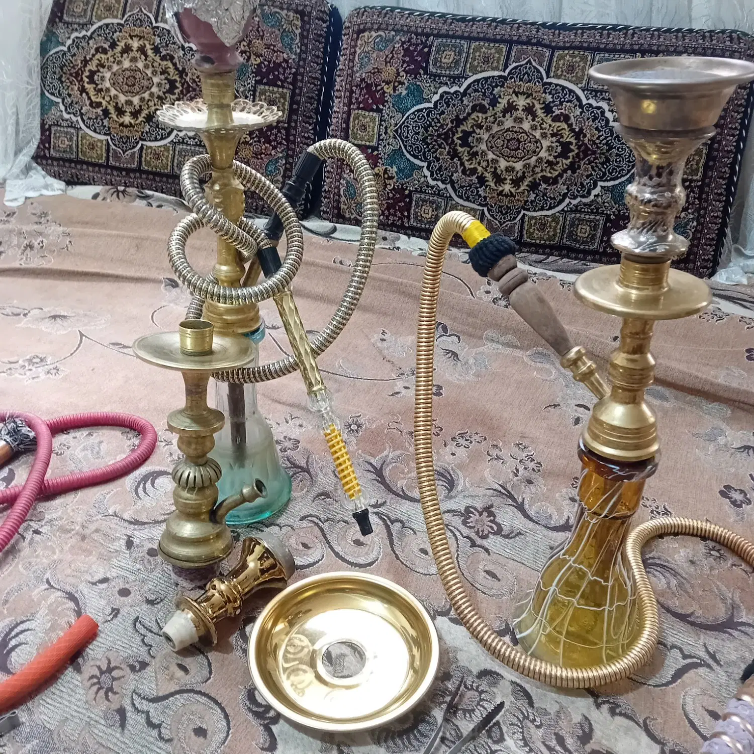 3تا قلیون برنجی اصل قدیمی معاوضه بالوازم|کلکسیون اشیاء عتیقه|تهران, کیانشهر|دیوار