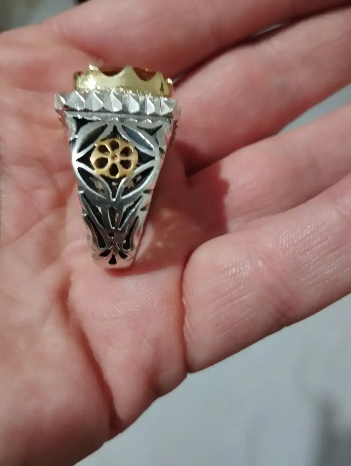 انگشتر نقره سیترین|جواهرات|اصفهان, لاله|دیوار