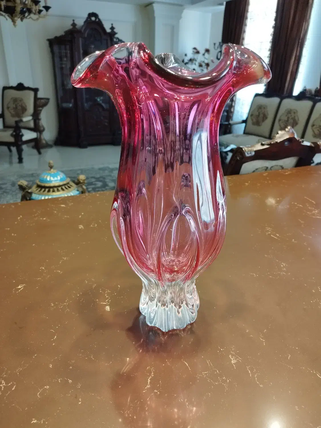 کریستال چک صورتی(میوه خوری/گلدان)|ظروف سرو و پذیرایی|تهران, گلاب دره|دیوار