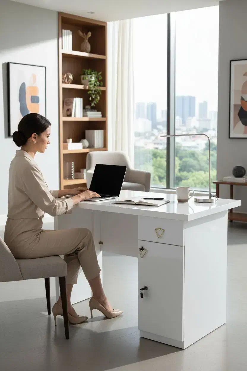 میز تحریر ساده و شلف دار|میز تحریر و کامپیوتر|بندر دیر, |دیوار