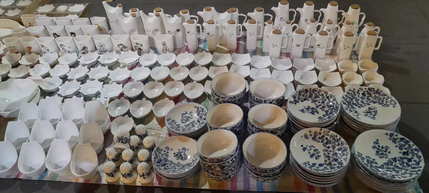 پخش و فروش عمده و تکی ظروف سرامیکی|ظروف سرو و پذیرایی|رشت, چله خانه|دیوار