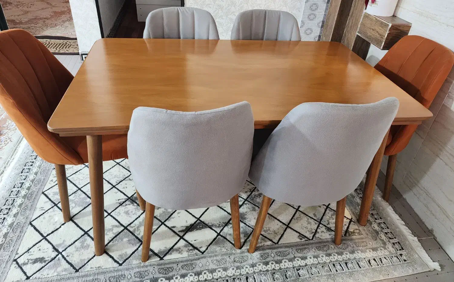 نهار خوری ۶نفره|میز و صندلی غذاخوری|دوگنبدان, |دیوار