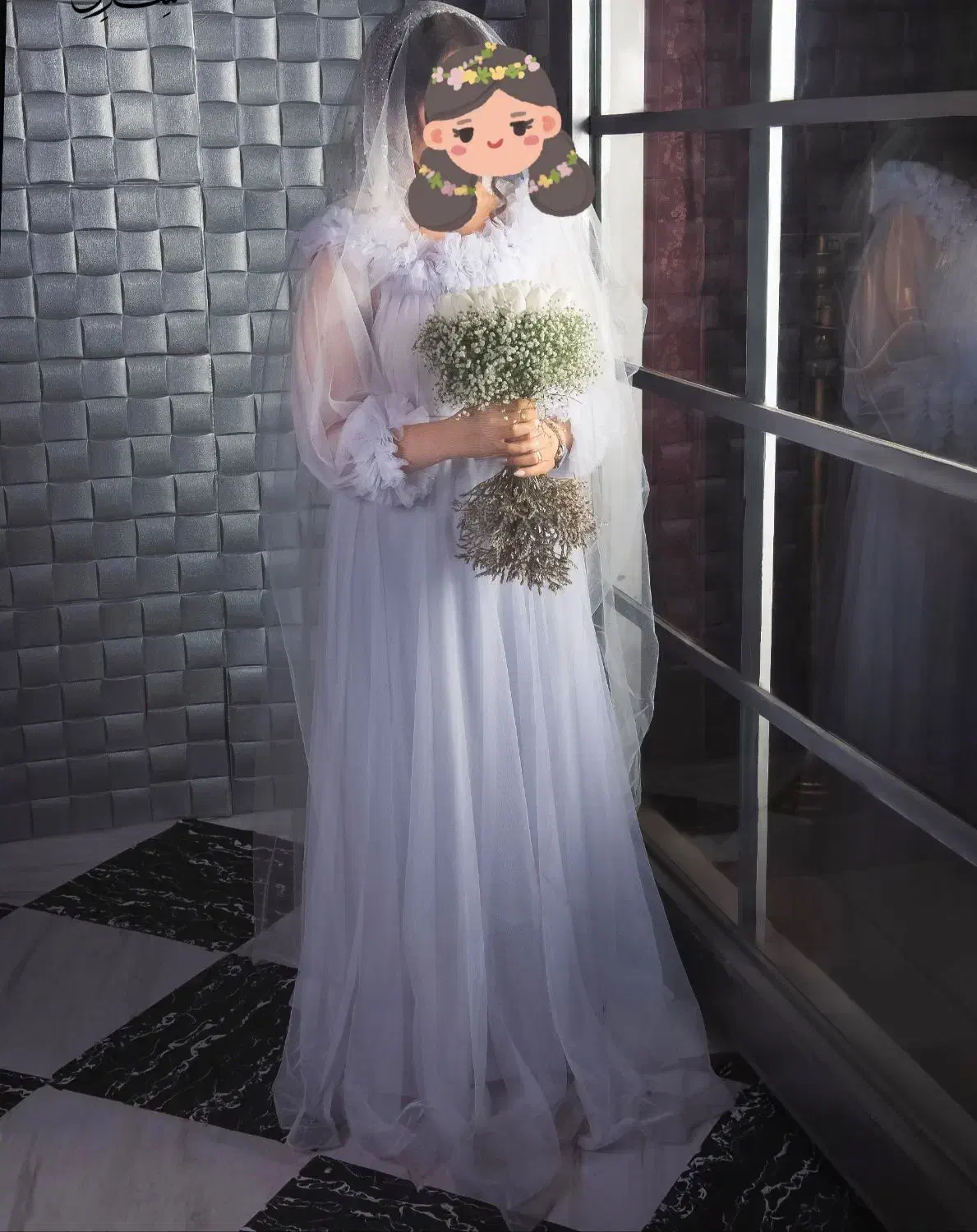 لباس نامزدی و تور سر یک بار پوشیده شده|لباس|وحدتیه, |دیوار