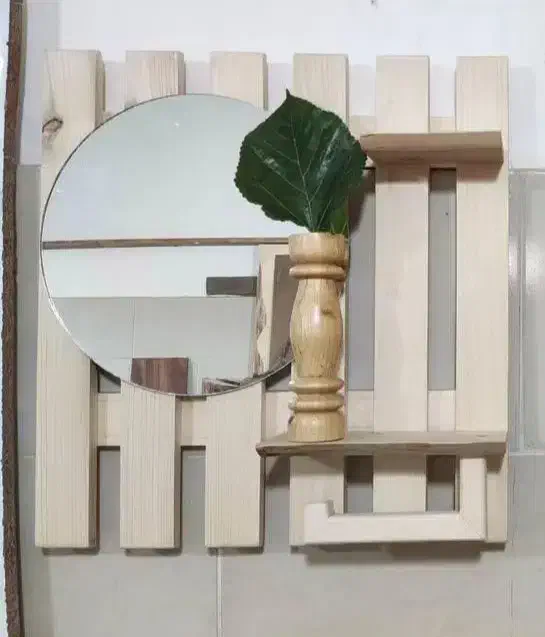 آینه طرح چوبی برای سرویس|لوازم سرویس بهداشتی|گرگان, |دیوار