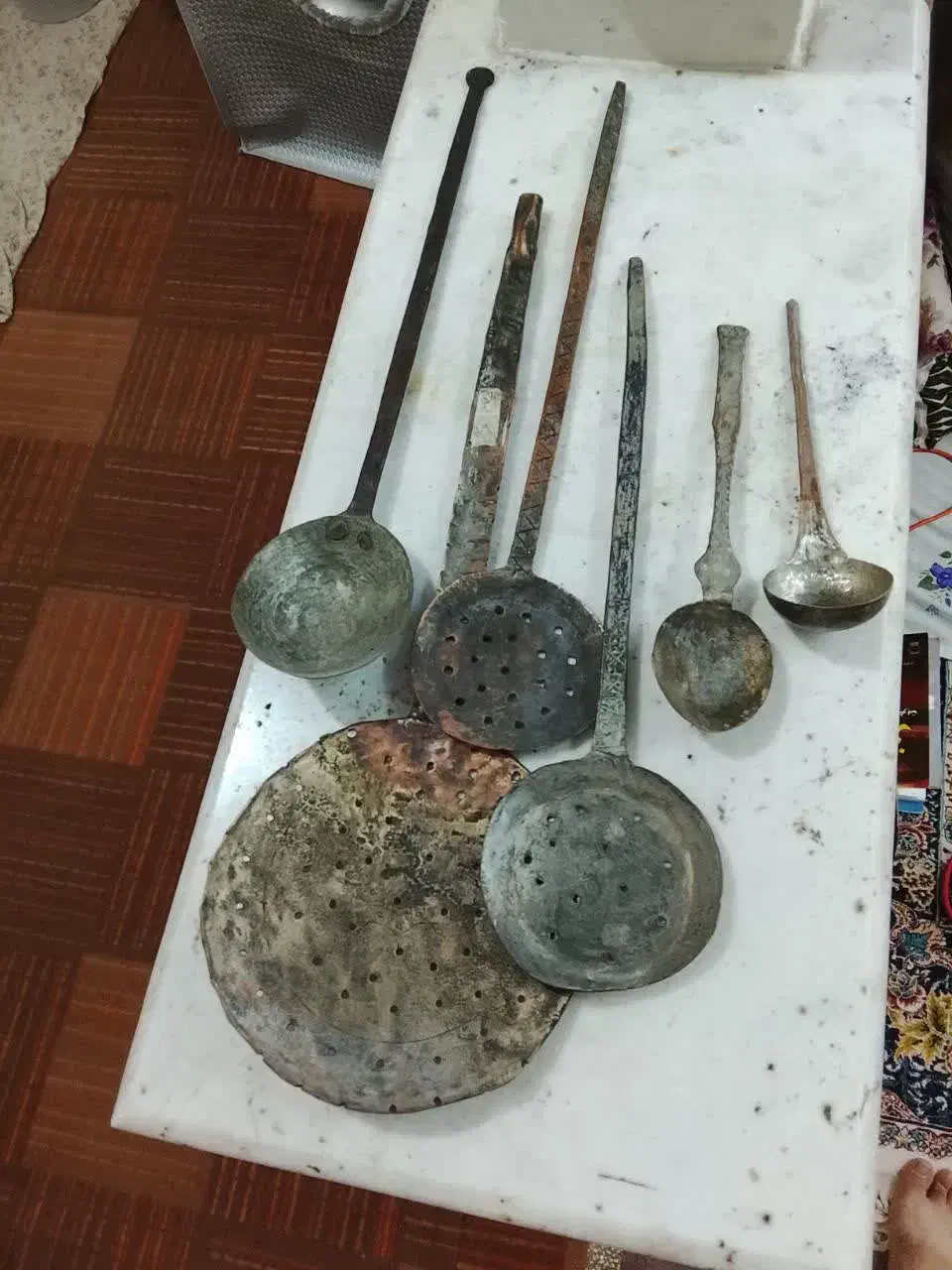 کفگیر و ملاقه مسی|صنایع دستی و سایر لوازم تزئینی|سمنان, |دیوار