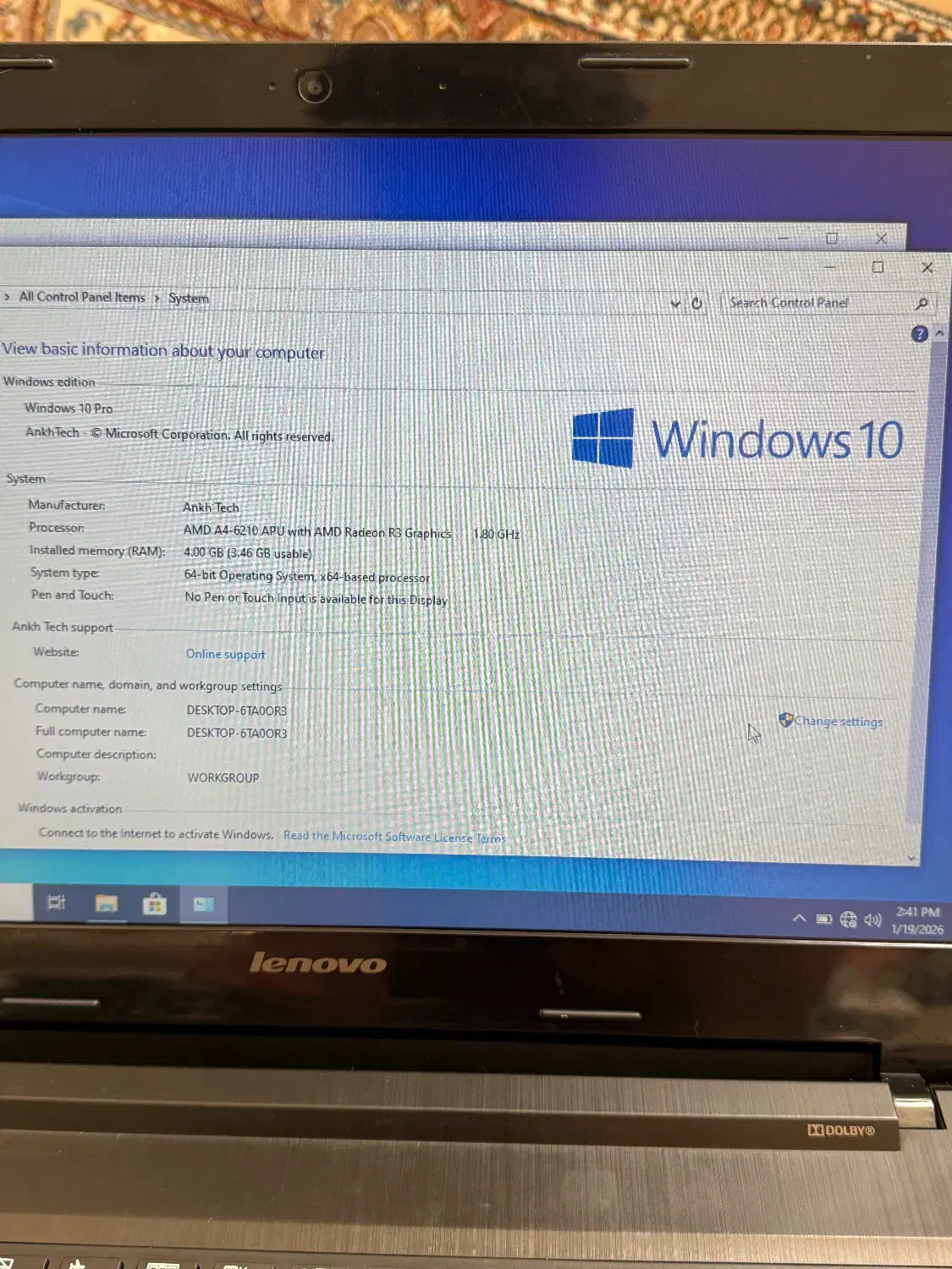 LENOVO G50 45 نسل ششم رم ۴ گرافیک ۲گیگ|رایانه همراه|مشهد, راه آهن|دیوار