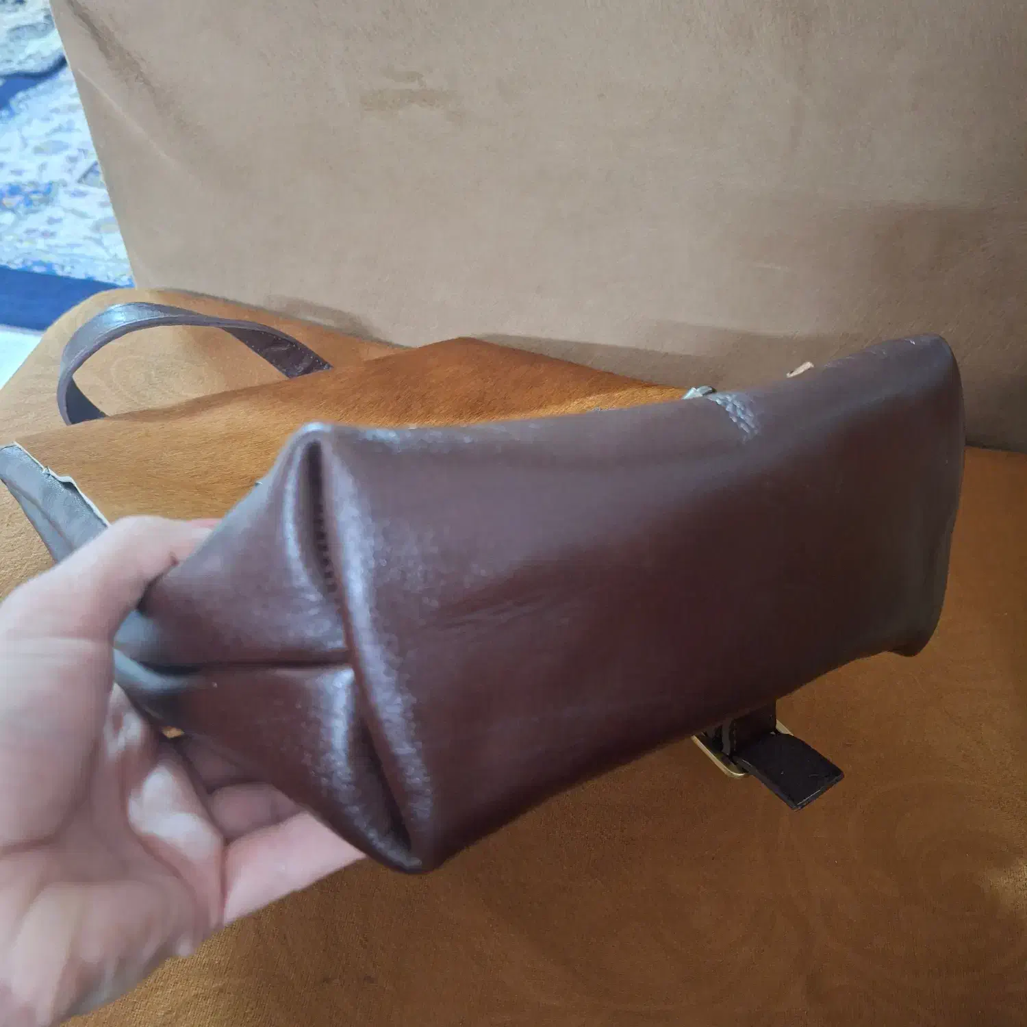 کیف چرم گاو میش دست دوخت|کیف، کفش، کمربند|قم, بکایی|دیوار