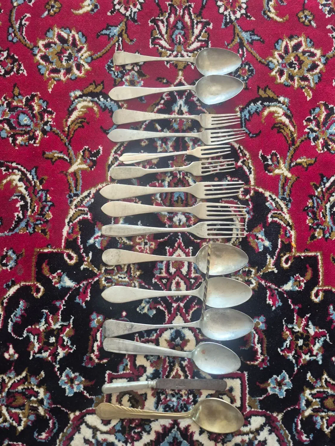 قاشق چنگال نقره وجاسیگاری|کلکسیون اشیاء عتیقه|خمینی‌شهر, |دیوار