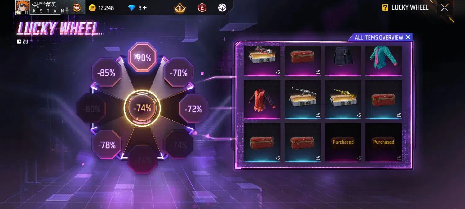 اکانت فری فایر لول 56دارای ست گردونه ناراتو2|کنسول، بازی ویدئویی و آنلاین|شهریار, شهرک مصطفی خمینی|دیوار