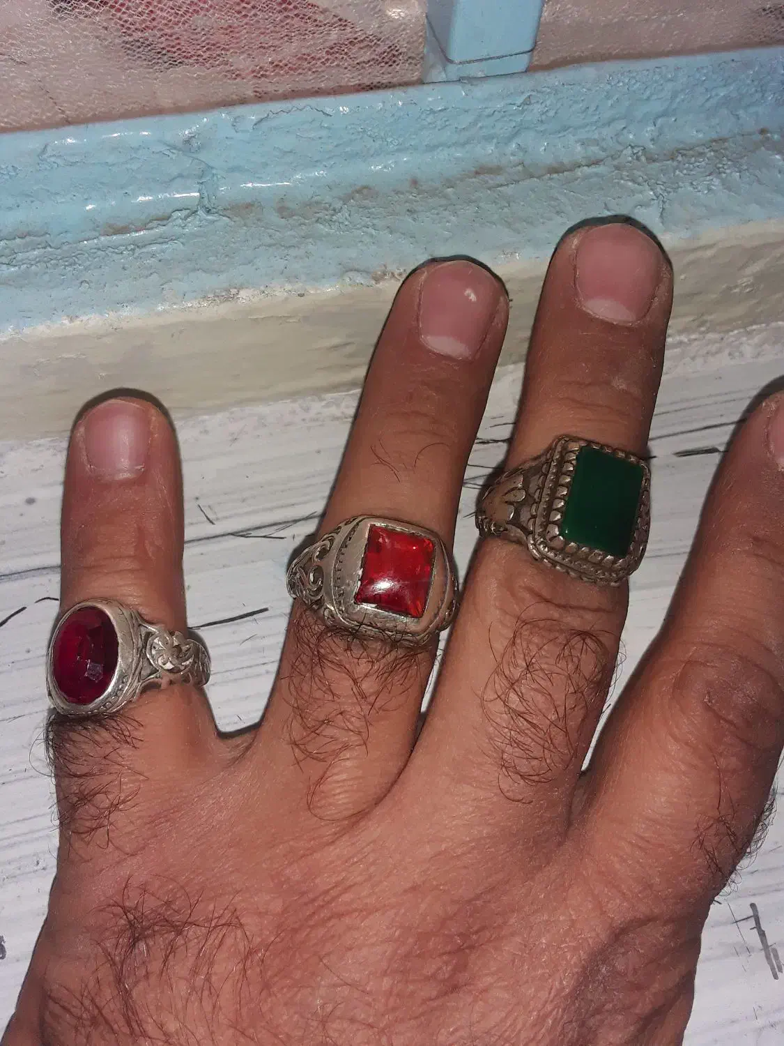 ۳عدد انگشتر نقره عقیق و یاقوت یمن|جواهرات|قرچک, مهدیه|دیوار
