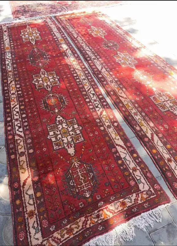 یک جفت کناره دستباف سالم گوشتدار طرح قرجه|فرش|تهران, آبشار|دیوار