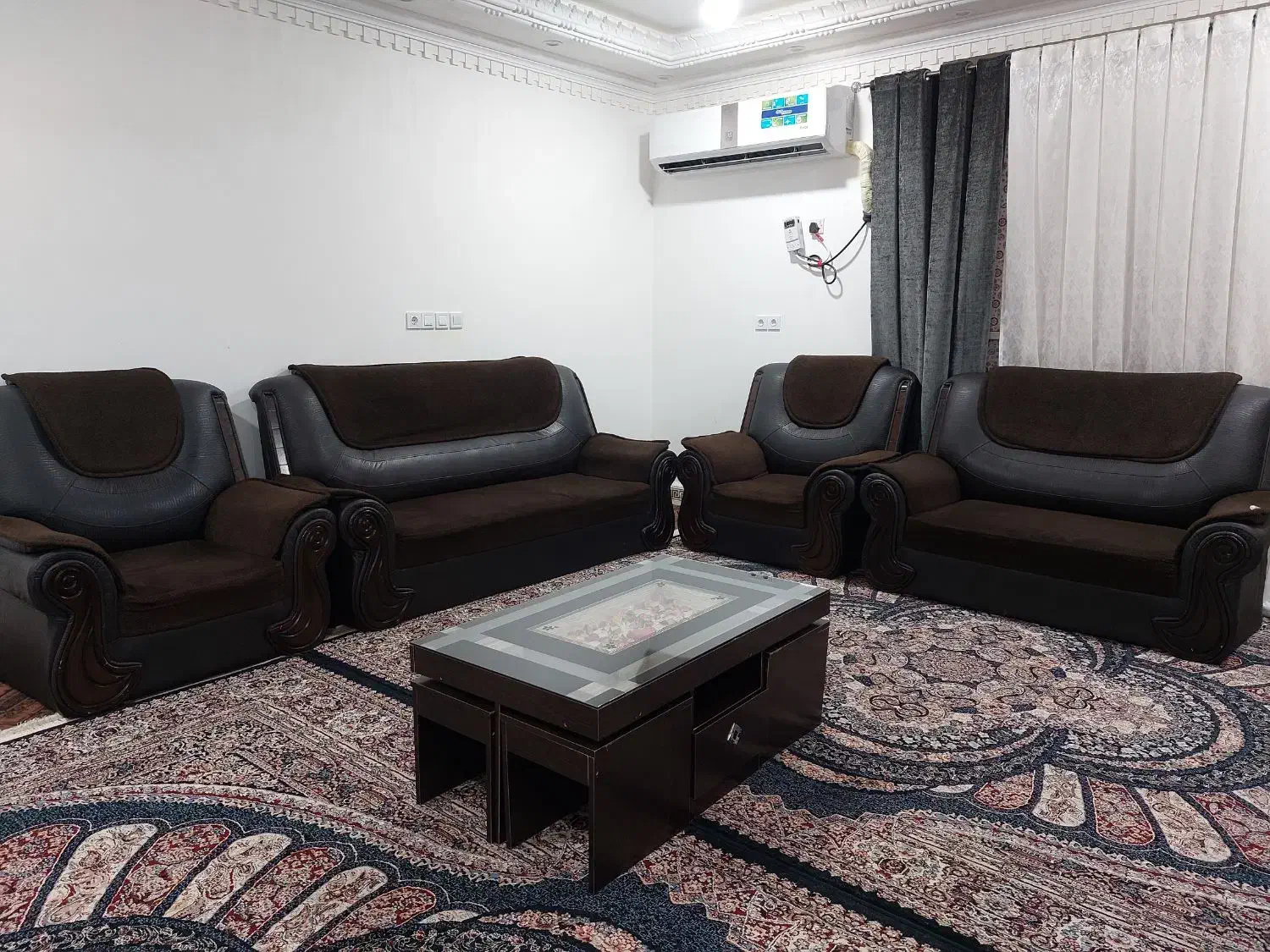 مبل۷نفره تمیزوسالم|مبلمان خانگی و میز عسلی|باغ ملک, |دیوار